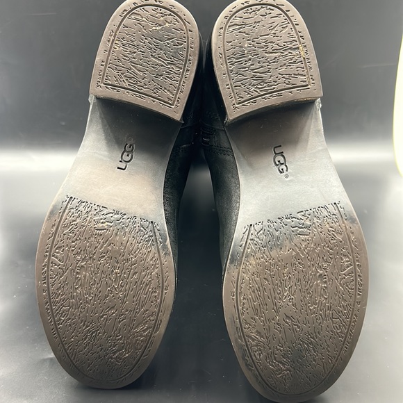 UGG AUSTRALIA DARCIA BLACK LEATHER KNEE HIGH BOOT WOMEN SIZE 8.5 RIDING BOOT - Picture 9 of 14